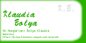 klaudia bolya business card